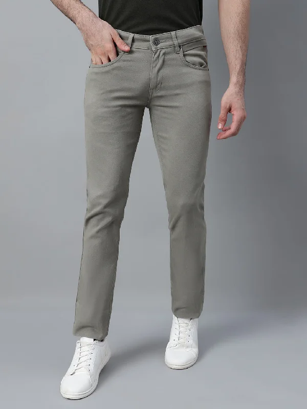 Layered Men's OverallsMen's Casual Flat front Light Olive Green  Trousers