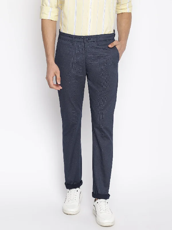 Men's Bootcut Jeans for a Flattering ShapeMen's Casual Flat front Navy Blue  Trousers