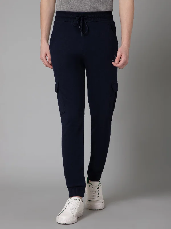 Men's Chino Shorts for Warm WeatherMen Navy Blue Winter Solid Track Pant