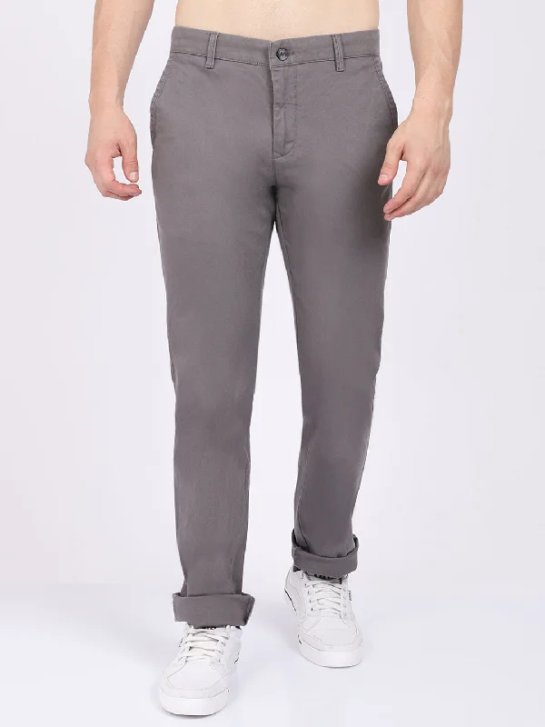 Men's Yoga Pants for FlexibilityMen's Casual Flat front Grey  Trousers