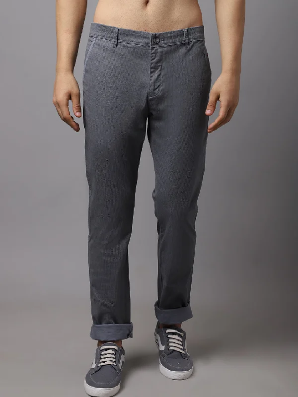 Men's Tailored Pants for a Sharp AppearanceMen's Casual Flat front Grey  Trousers