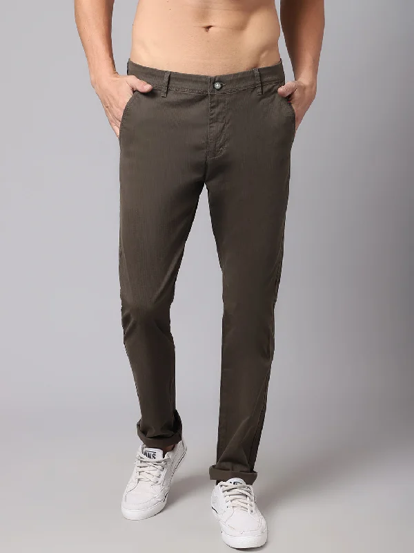 Men's Skinny Jeans for a Trendy LookMen's Casual Flat front Olive Green  Trousers