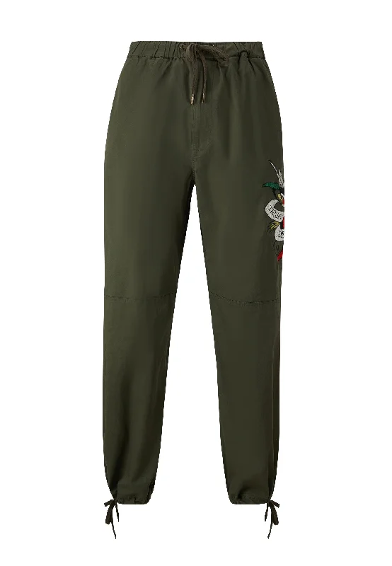 Men's Pants with Water-Resistant FabricMens True-Till-Death-Eagle Woven Tech Trouser - Green