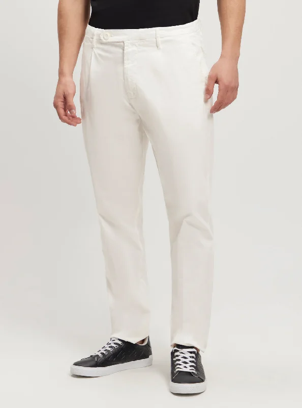 Men's Patterned Pants with PlaidsWhite Noah Mid-Rise Chino Pants