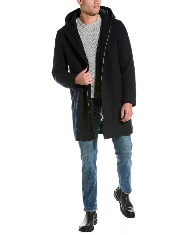 Men's Coats with Reflective StripesArmani Exchange Wool-Blend Trench Coat