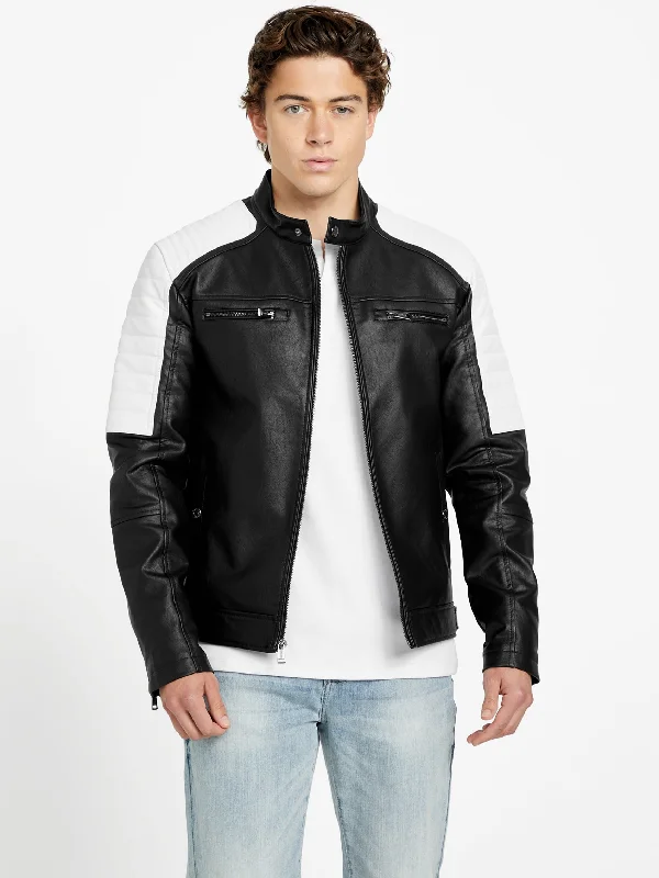 Durable Men's Car CoatsDavid Hooded Moto Jacket